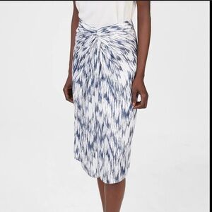 NWT Club Monaco Satin Twist Front Robetta Midi Skirt